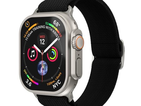 Apple Watch (38 40 SE 41 42mm) Vonmählen Classic Nylon Loop Rem - Black For Cheap