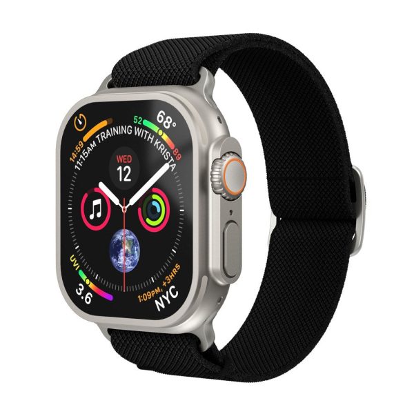 Apple Watch (38 40 SE 41 42mm) Vonmählen Classic Nylon Loop Rem - Black For Cheap