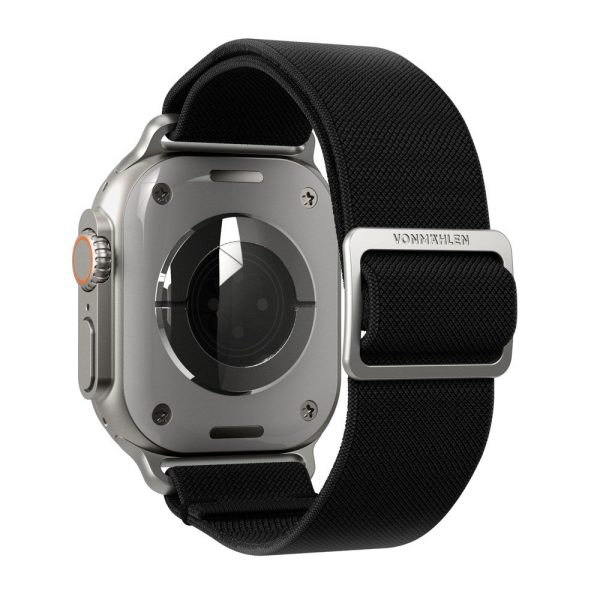 Apple Watch (38 40 SE 41 42mm) Vonmählen Classic Nylon Loop Rem - Black For Cheap