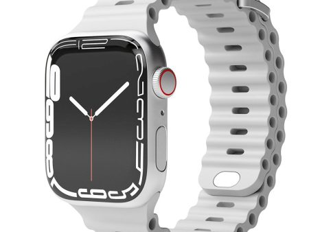 Apple Watch (38 40 SE 41 42mm) Vonmählen Wave Band Silikone Rem - Grå Fashion