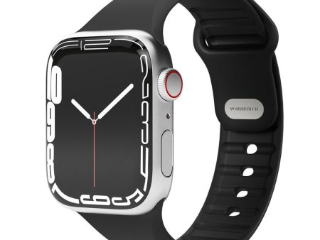 Apple Watch (42 44 SE 45 46 49mm) Vonmählen Classic Band 2 Genanvendt Silikone Rem - Sort Online now