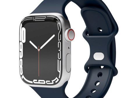 Apple Watch (38 40 SE 41 42mm) Vonmählen Classic Band Silikone Rem - Mørkeblå Sale