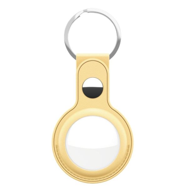 KeyBudz AirTag Nøglering - Snap Ring - 1 Pack - Læder - Gul Sale