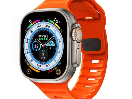 Apple Watch (42 44 SE 45 46 49mm) Tech-Protect Iconband Line Silikone Rem - Orange Cheap