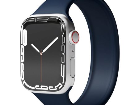 Apple Watch (42 44 SE 45 46 49mm) Vonmählen Solo Loop Small Silikone Rem - Mørkeblå For Discount