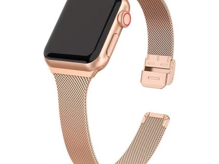 Apple Watch (38 40 SE 41 42mm) Tech-Protect Thin Milanese Rustfri Stål Rem - Guld Hot on Sale