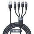 Joyroom Multi-Use 4-i-1 USB-C   Lightning (2 stk)   Micro USB Nylon Kabel 1.2m - Sort Online Hot Sale