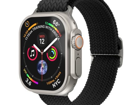 Apple Watch (38 40 SE 41 42mm) Vonmählen Woven Loop Nylon Rem - Black Cheap