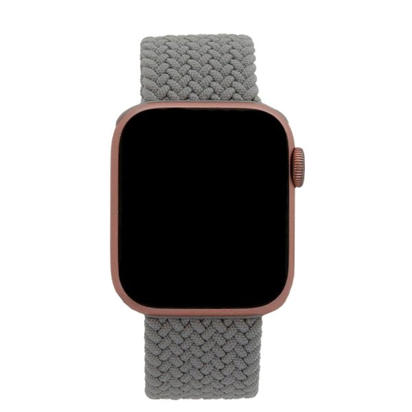 Apple Watch (38 40 SE 41 42mm) Elastisk Stof Rem - Str. XS - Grå Sale