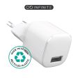 eSTUFF INFINITE 12W Vægoplader m. USB-A - 100% Genbrugsplastik - Hvid For Cheap