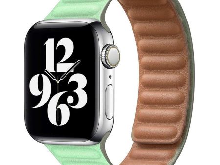 Apple Watch (38 40 SE 41 42mm) Lippa Magnetisk Læder Rem - Turkis Discount