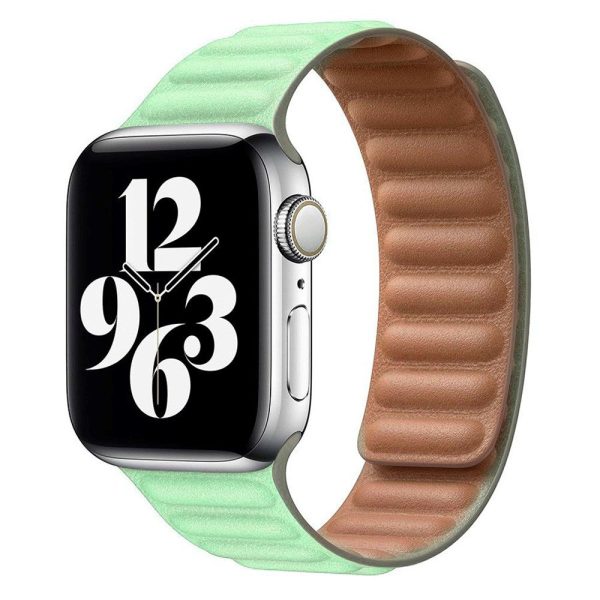 Apple Watch (38 40 SE 41 42mm) Lippa Magnetisk Læder Rem - Turkis Discount