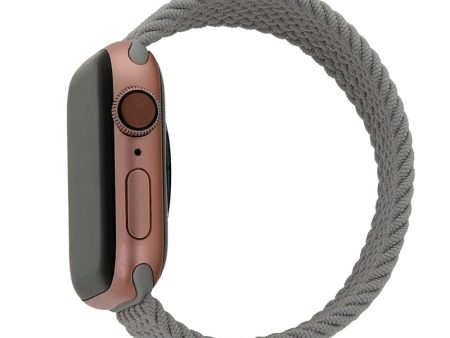 Apple Watch (38 40 SE 41 42mm) Elastisk Stof Rem - Str. XS - Grå Sale