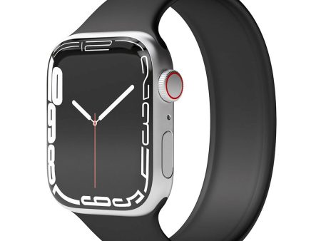 Apple Watch (38 40 SE 41 42mm) Vonmählen Solo Loop Large Silikone Rem - Sort Cheap