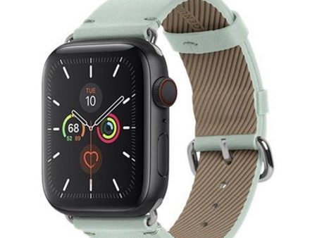 Apple Watch (42 44 SE 45 46 49mm) Native Union Classic Strap Ægte Læder Rem - Grøn Online Hot Sale