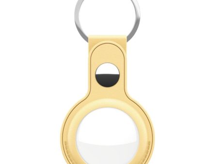 KeyBudz AirTag Nøglering - Snap Ring - 1 Pack - Læder - Gul Sale