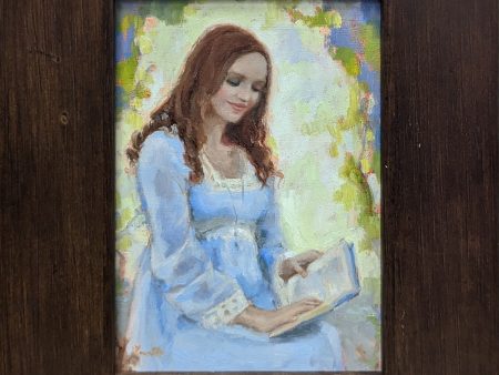 Girl Reading in the Woods Original Artwork For Sale