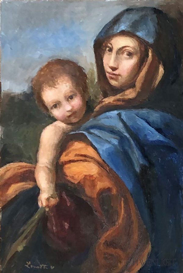 Madonna and Child with Olive Branch Original Artwork Online Sale