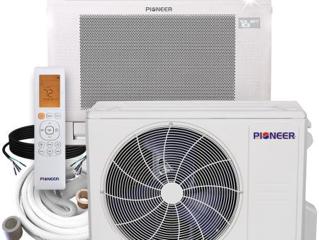 Pioneer® 18,000 BTU 22.4 SEER2 Floor Console Mini-Split Inverter++ Energy-Star Air Conditioner Heat Pump System Full Set 230V Supply