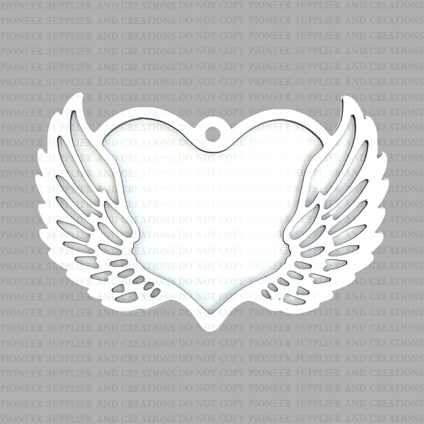 2D Winged Heart Shaped Ornament Sublimation Blanks For Discount