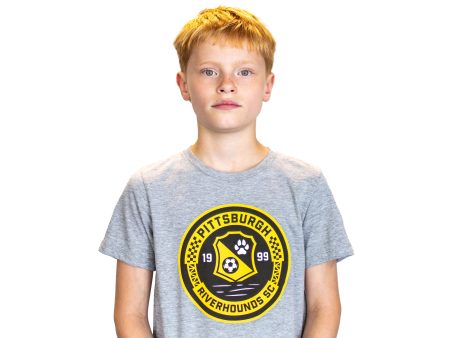 Youth Charly Big Badge T-shirt - Gray Online Hot Sale