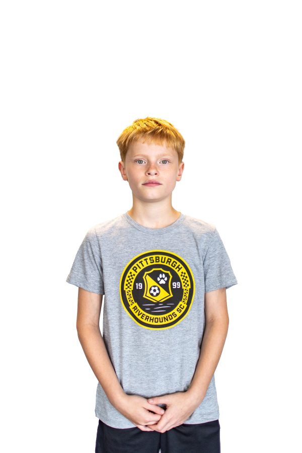 Youth Charly Big Badge T-shirt - Gray Online Hot Sale