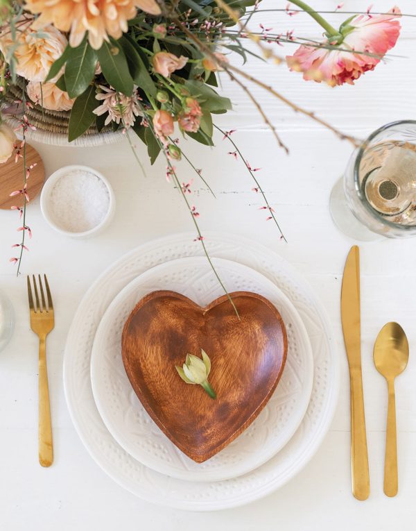 Acacia Wood Heart Tray - Medium Sale