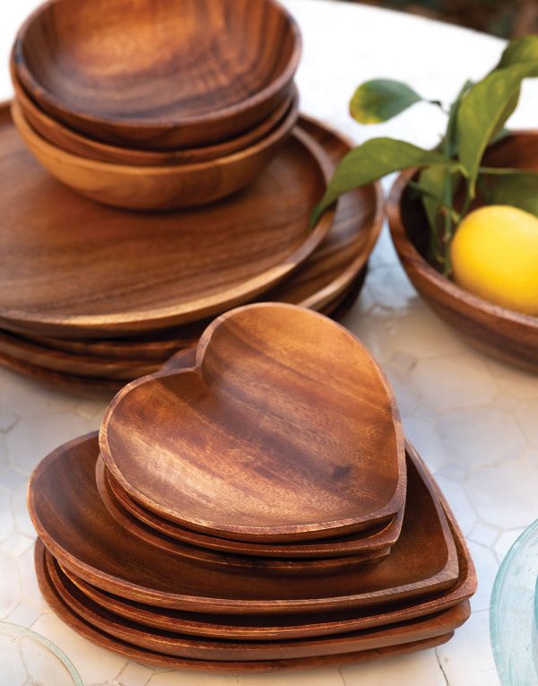 Acacia Wood Heart Tray - Medium Sale