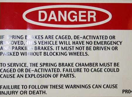 Danger Spring Brake Caged Online