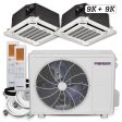 Dual 18000 BTU 1.5-Ton 21 SEER2 Multi (2) Zone Ceiling Cassette-Mount Air Conditioner Heat Pump 230-Volt Discount