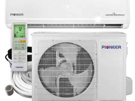 Pioneer® Hyperformance™ 18,000 BTU 20.5 SEER2 Ductless Mini Split Inverter++ Wi-Fi Enabled Air Conditioner Hyper Heat Pump Full Set 230V Fashion