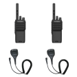 2 Pack Motorola MOTOTRBO R2 AAH11YDC9JA2AN UHF 400-480MHz Digital Two Way Radio with PMMN4029 Speaker Microphone Supply