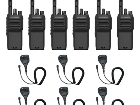 6 Pack Motorola MOTOTRBO R2 AAH11YDC9JA2AN UHF 400-480MHz Digital Two Way Radio with PMMN4029 Speaker Microphone Cheap