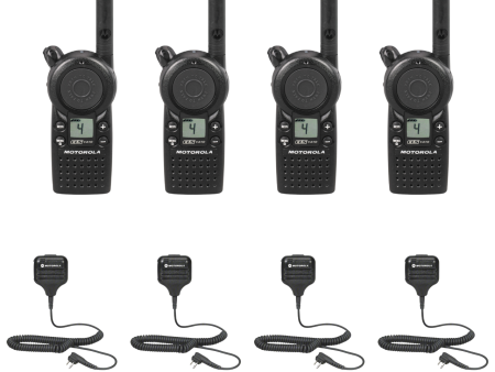 4 Pack of Motorola CLS1410 UHF 1 Watt 4 Channel Lightweight Business Radio with HKLN4606 Speaker Microphone Online Sale