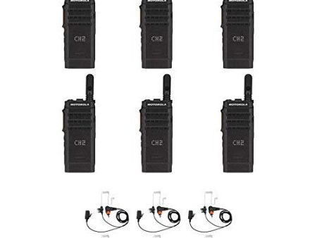 SL300-V-SC-99 VHF 136-174MHz 99 Channel 3 Watt Digital DMR Display Radio with E346 Surveillance Headset (6 Pack) For Discount