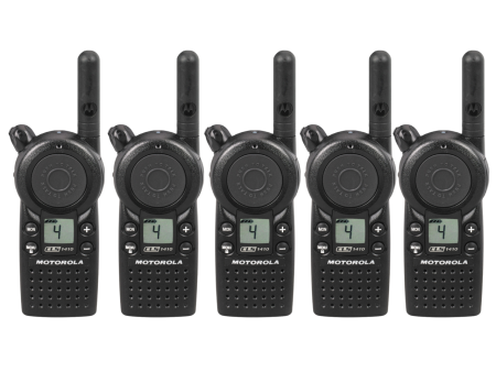 5 Pack of Motorola CLS1410 UHF 1 Watt 4 Channel Lightweight Business Radio For Discount