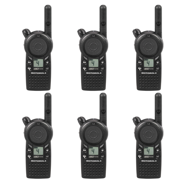 6 Pack of Motorola CLS1410 UHF 1 Watt 4 Channel Lightweight Business Radio Cheap