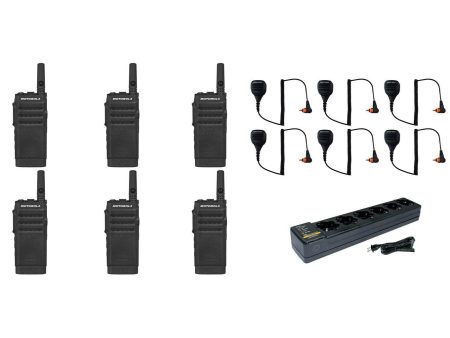 SL300-V-SC-2 VHF 136-174MHz 2 Channel 3 Watt Digital DMR Non-Display Radio with E346 Surveillance Headset and M4013 Speaker Microphone and PMLN7101 Multi Unit Charger (6 Pack) Sale