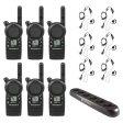 6 Pack of Motorola CLS1410 UHF 1 Watt 4 Channel Lightweight Business Radio with HKLN4604 PTT Earpiece and 56531 Multi-Unit Charger For Discount