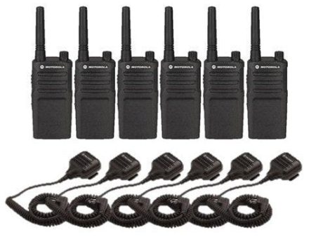 6 Pack Motorola RMU2040 Radios with Speaker Mics For Discount