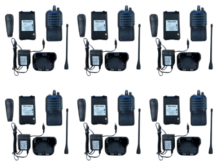 6 Pack Used Icom F3001 16 Channel 5 watt 136-174 MHz VHF Analog Two Way Radio with Used OEM and New Batteries For Cheap